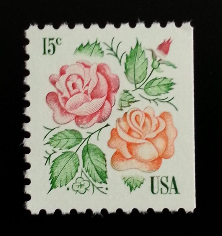 1978 15c Roses, Booklet Single Scott 1737 Mint F/VF NH