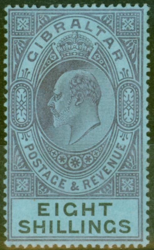 Gibraltar 1903 8s Dull Purple & Black-Blue SG54 Fine & Fresh Lightly Mtd Mint... 