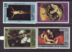 St Kitts-Nevis-Sc#280-3- id9-unused NH set-Easter-Paintings-1974-