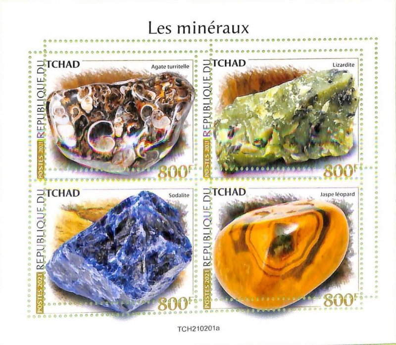 A8805 - TCHAD - ERROR MISPERF Stamp Sheet - 2021  MINERALS