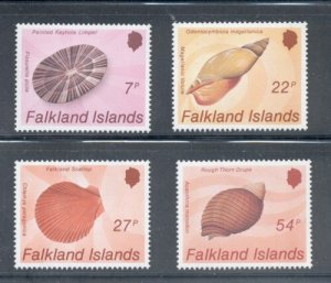 Falkland Islands Sc 437-40 1986 Seashells stamp set mint NH