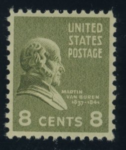 US Stamp #813 Martin Van Buren 8c - PSE Cert - XF-SUP 95 - MDG - SMQ $35.00