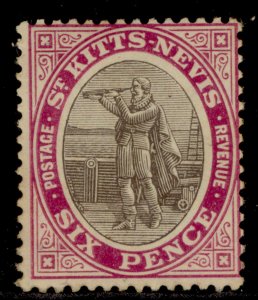 ST KITTS-NEVIS EDVII SG19, 6d grey-black & deep violet, M MINT. Cat £45.