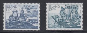 Iceland    #575-76     mnh     cat $1.70