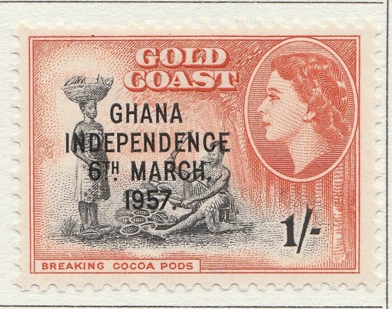 1957 GHANA 1s MH* Stamp A4P40F40122-