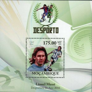 Lionel Messi Stamp Best Football Player 2010 Soccer Sport S/S MNH #3690 / Bl.320