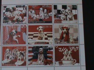 ​TURKMENISTAN-DISNEY CARTOONS-FOMOUS 101 LOVELY LITTLE BLACK SPOTS DOGS-MNH VF