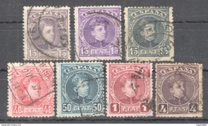 Sp163 1901 Spain King Alphonse Xiii Michel #209,213-216,218Aii,B 26 Euro 7St ...