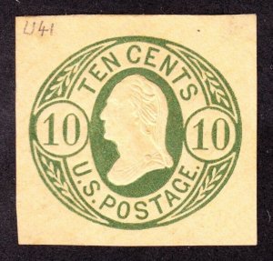 US U41 10c Washington Cut Square Mint VF SCV $47.50