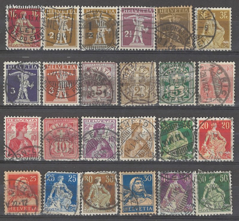 COLLECTION LOT # 3865 SWITZERLAND 24 STAMPS 1882+ CV+$18