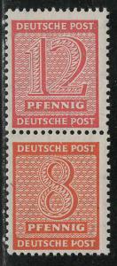 GDR West Saxony Scott # 14N7, 14N5, mint nh, se-tenant, Mi # SZd6