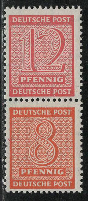 GDR West Saxony Scott # 14N7, 14N5, mint nh, se-tenant, Mi # SZd6