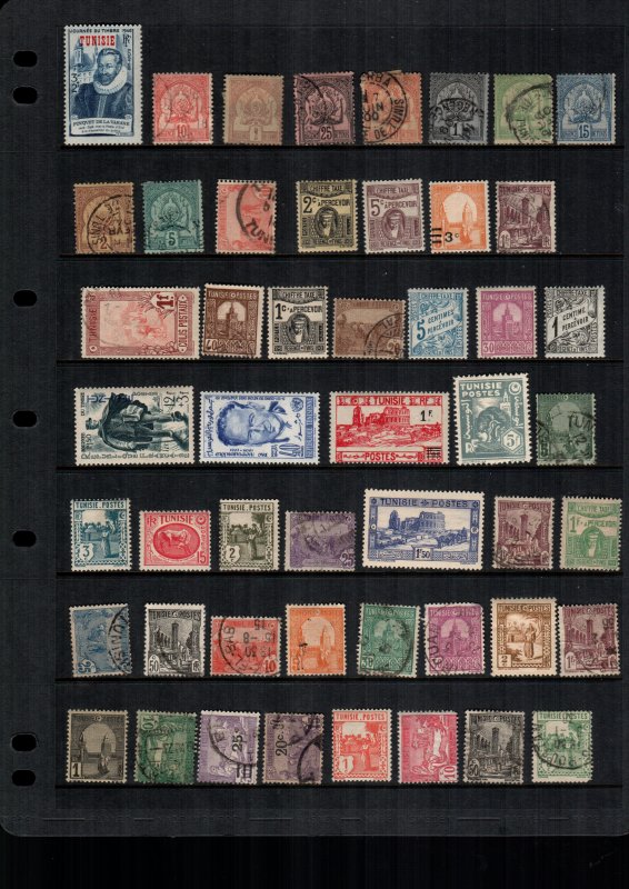 Tunisia 48 diff  mint hinged and used