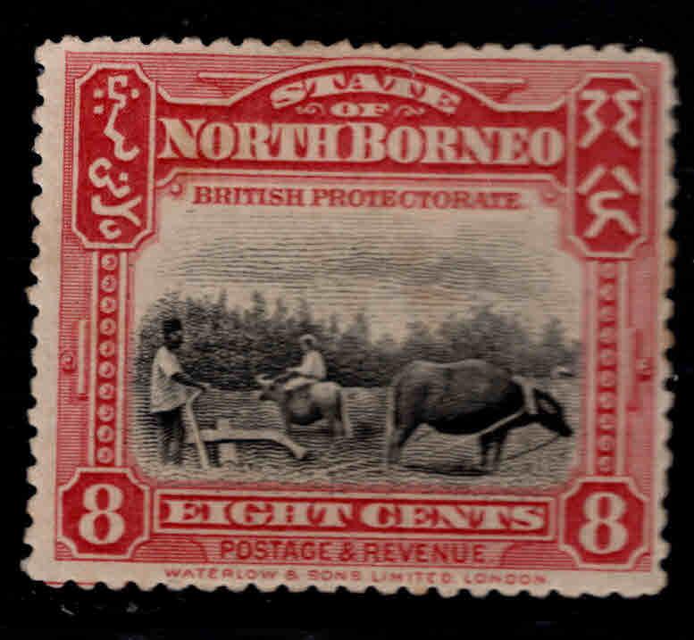 North Borneo Scott 143 MH* album page offset in gum