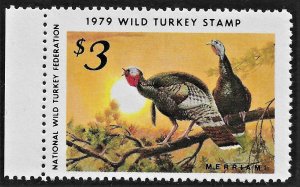 US 1979 NWTF-4 National Wild Turkey Foundation stamp VFNH Cat. Val. $22.50