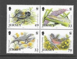 BIRDS - JERSEY WWF #1134-7 (2)  MNH