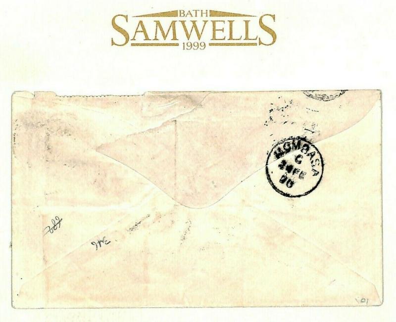 British East Africa KENYA Mombasa Cover 1898 3-COLOUR FRANKING {samwells}MS4211