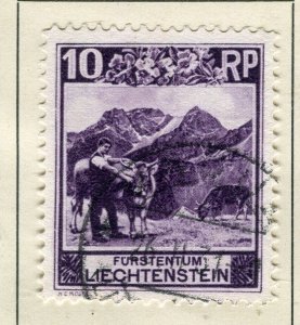 LIECHTENSTEIN; 1930 early pictorial issue fine used 10rp. value