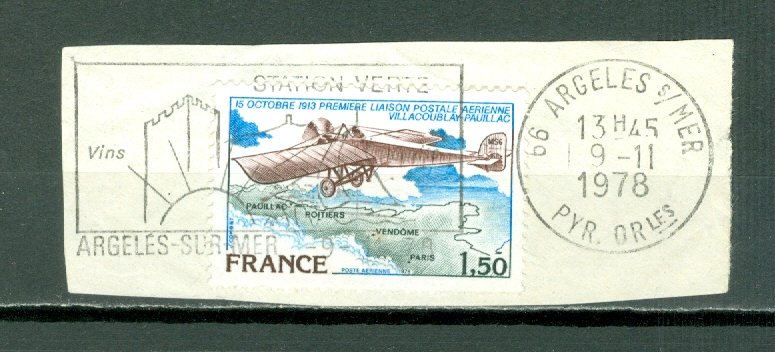 FRANCE AIRPLANE  #C50...NICE CANCELLATION...$0.35