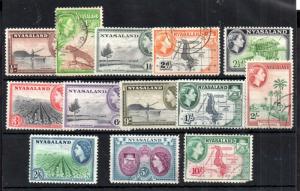 Nyasaland QEII 1953 part fine used set to 10/- WS12631