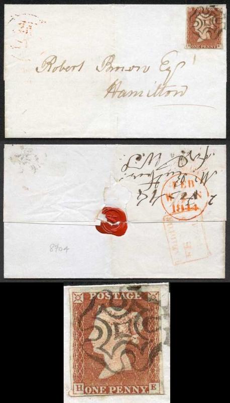 1841 Penny Red (HE) Plate 31 Fine Four Margins SUPERB Edinburgh MX on Cover