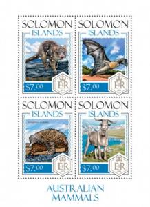 SOLOMON ISLANDS 2014 SHEET AUSTRALIAN MAMMALS GOATS BATS WILDLIFE slm14103a