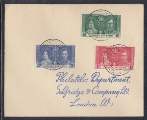 Cayman Islands Scott 97-9 FDC - 1937 Coronation Issue