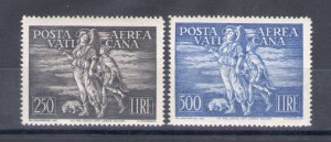 1948 Vatican, New Stamps, Complete Vintage 2 Val di Air Mail MNH ** Warranty Cer