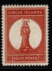 VIRGIN ISLANDS SG37 1887 4d BROWN-RED MTD MINT