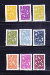France 3066, 3068, 3072, 3074-3075, 3077-3079, 3081 MH Marianne