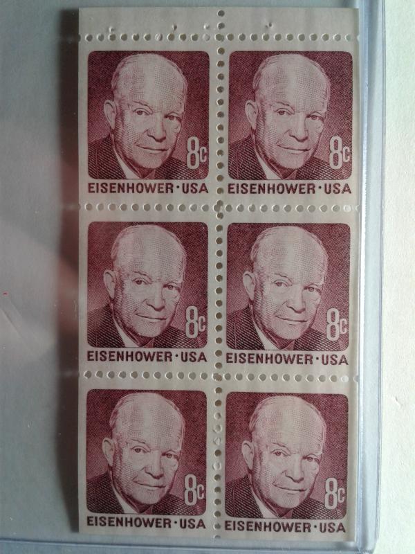 SCOTT # 1395 B PANE EISENHOWER GEM MINT NEVER HINGED !! 1971 AMAZING !!!