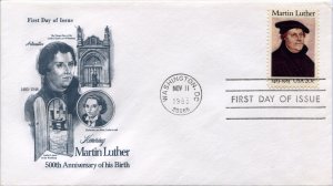 2065 20c Martin Luther,  Art Craft First Day Cover