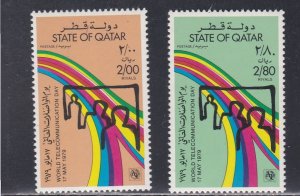 Qatar # 561-562, World Telecommunications Day, Mint NH, 1/2 Cat.