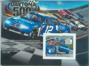 FRENCH GUINEA - ERROR, 2008 IMPERF SHEET: CAR RACING, Daytona 500, Ryan Newman