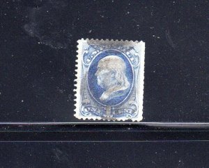 #145 1870 1c BEN FRANKLIN F-VF USED j