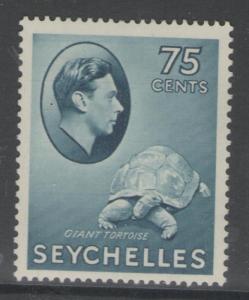 SEYCHELLES SG145 1938 75c SLATE-BLUE MTD MINT