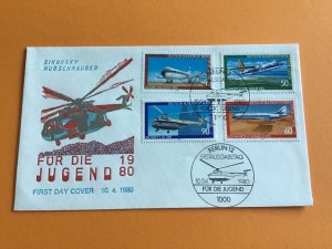 Germany Helicopter Planes 1980 Berlin Stamp Cover R43867