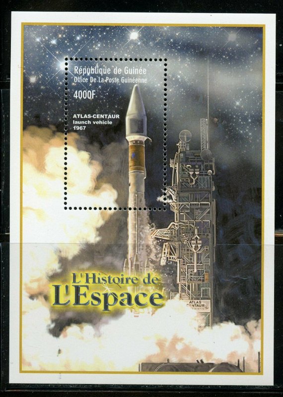 GUINEA HISTORY OF SPACE SET OF TWO SOUVENIR  SHEETS  MINT NH