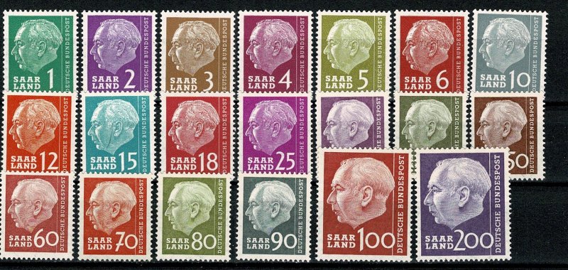 GERMANY SAAR 1957 FULL SET of 20 SG377-91 MH Wmk. 294 P.14 SUPERB CONDITION