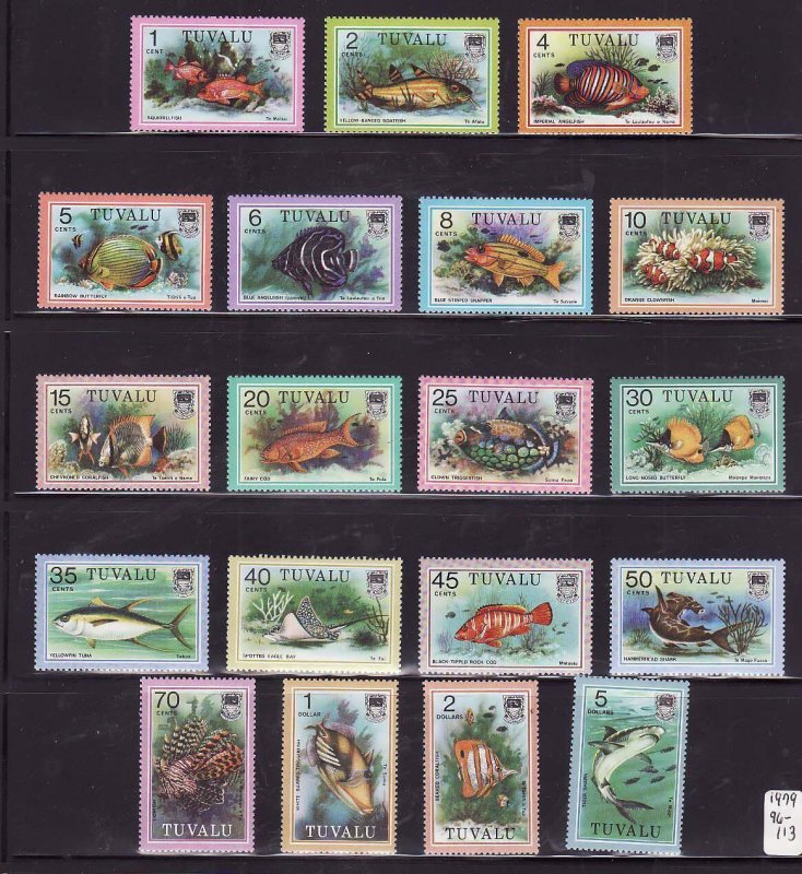 Tuvalu-Sc#96-113- id7-unused NH set-Marine Life-Fish-1979-