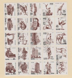 Korea, North Scott #3488-3512 Stamp - Used Sheet