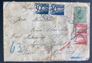 1928 Rab Yugoslavia Postage Due Cover To Vienna Austria