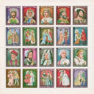 Fujeira 1972 -  French Kings and Queens Sheetlet  Mi - 1191A - 1200A - MNH