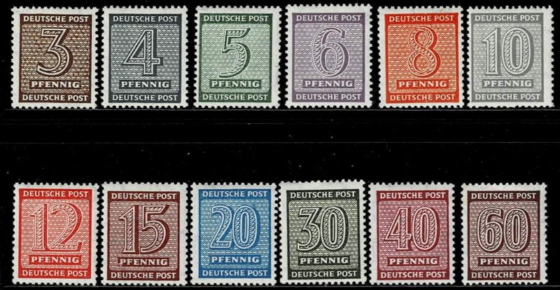 Germany 1945,Sc.#14N1-12 MNH Numerals, wm X + Y