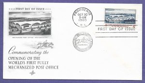 1164 AUTOMATED POST OFFICE 4c, 1960 U/A ARTCRAFT FIRST DAY COVER.