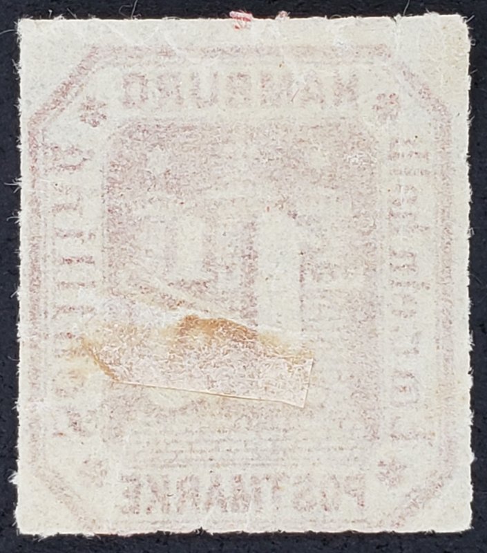 Hamburg, Scott #25, AVG-F unused, OG, hinge remnant