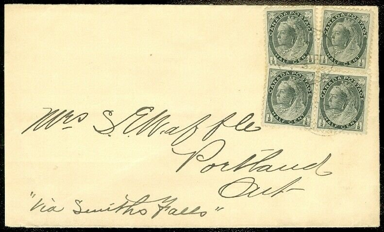 EDW1949SELL : CANADA Nice usage of 1901 cover with Smith Falls & Portland c.d.s.