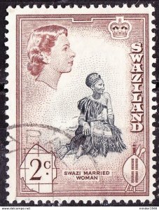 SWAZILAND 1961 QEII 2c Black & Brown SG80 FU