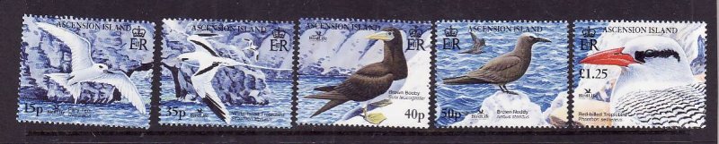 Ascension-Sc#868-72-Unused NH set-Birds-Birdlife International-2005-