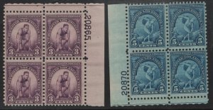 US, 718-719 ,  MINT HINGED, PLATE BLOCK, SET